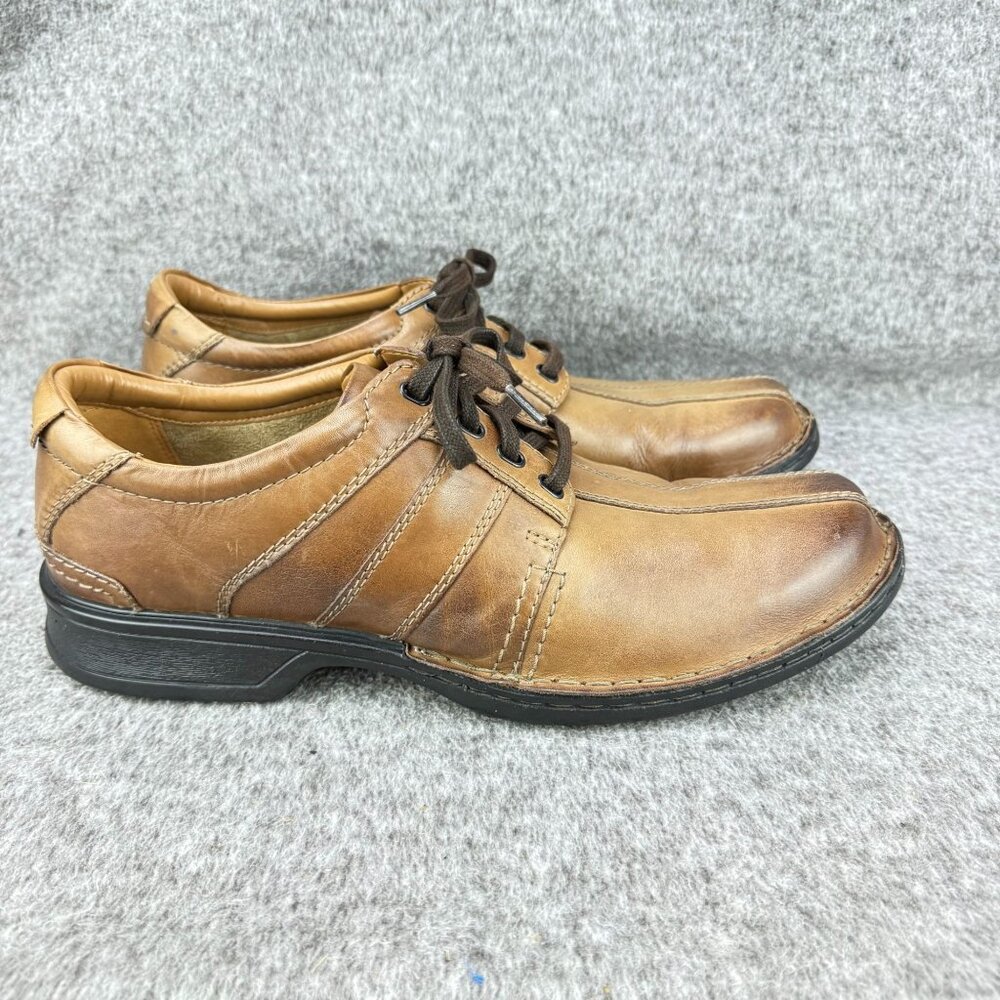 ✅Mens 12 Clarks Collection Touareg Vibe Bicycle Toe Derby Oxfords Ortholite Sole